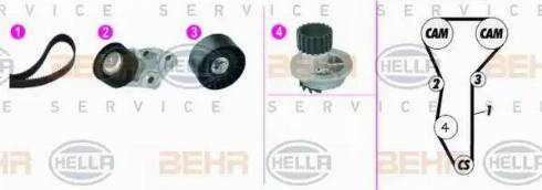 BEHR HELLA Service 8MP 376 815-881 - Водяной насос + комплект зубчатого ремня autodnr.net