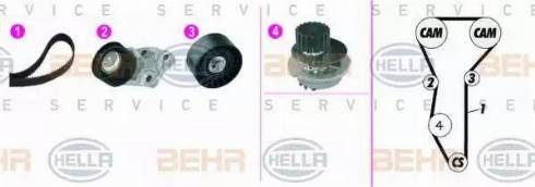BEHR HELLA Service 8MP 376 815-891 - Водяний насос + комплект зубчатого ременя autocars.com.ua