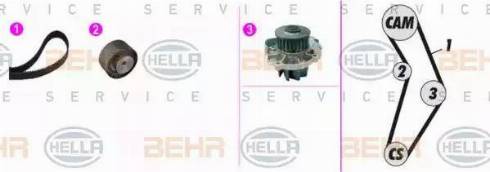 BEHR HELLA Service 8MP 376 816-831 - Водяний насос + комплект зубчатого ременя autocars.com.ua