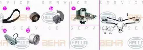 BEHR HELLA Service 8MP 376 816-841 - Водяний насос + комплект зубчатого ременя autocars.com.ua