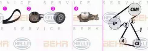 BEHR HELLA Service 8MP 376 816-871 - Водяний насос + комплект зубчатого ременя autocars.com.ua