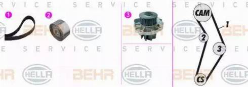 BEHR HELLA Service 8MP 376 816-891 - Водяний насос + комплект зубчатого ременя autocars.com.ua