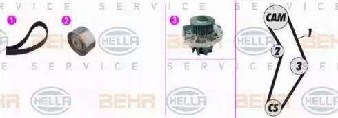 BEHR HELLA Service 8MP 376 817-801 - Водяний насос + комплект зубчатого ременя autocars.com.ua