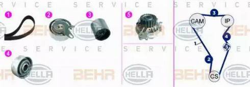 BEHR HELLA Service 8MP 376 817-851 - Водяной насос + комплект зубчатого ремня autodnr.net