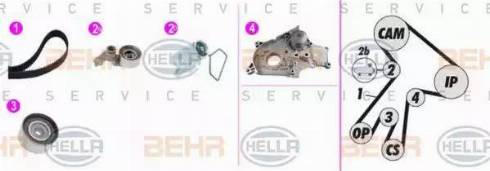 BEHR HELLA Service 8MP 376 817-861 - Водяний насос + комплект зубчатого ременя autocars.com.ua