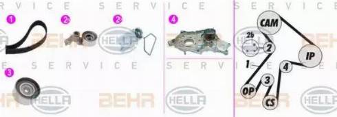 BEHR HELLA Service 8MP 376 817-871 - Водяний насос + комплект зубчатого ременя autocars.com.ua