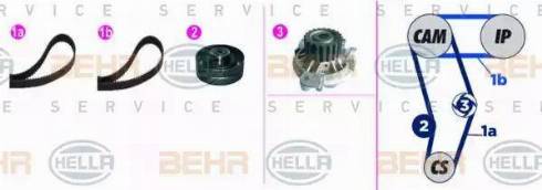 BEHR HELLA Service 8MP 376 818-801 - Водяний насос + комплект зубчатого ременя autocars.com.ua