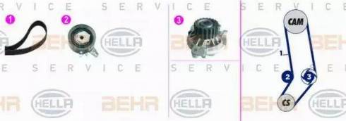 BEHR HELLA Service 8MP 376 818-811 - Водяной насос + комплект зубчатого ремня autodnr.net