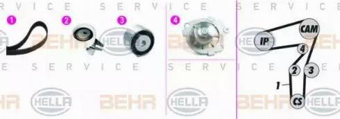 BEHR HELLA Service 8MP 376 818-841 - Водяний насос + комплект зубчатого ременя autocars.com.ua