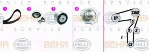 BEHR HELLA Service 8MP 376 818-851 - Водяний насос + комплект зубчатого ременя autocars.com.ua