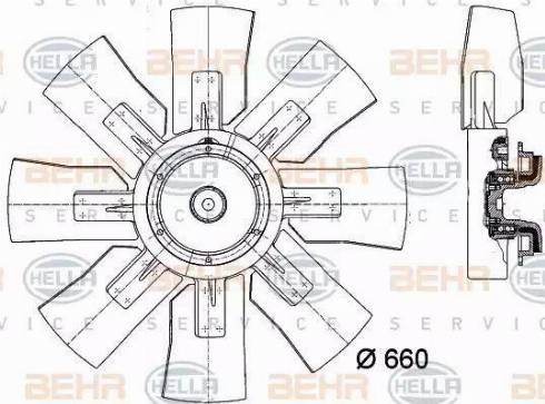 BEHR HELLA Service 8MV 376 727-061 - Вентилятор, охолодження двигуна autocars.com.ua