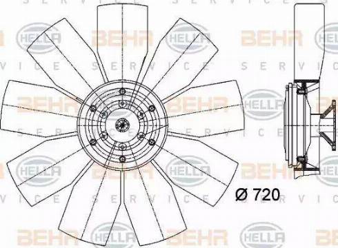 BEHR HELLA Service 8MV 376 727-071 - Вентилятор, охолодження двигуна autocars.com.ua