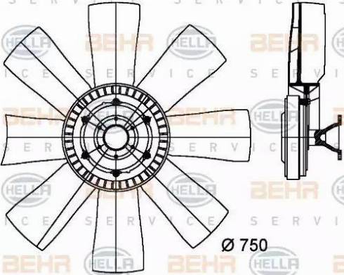 BEHR HELLA Service 8MV 376 727-151 - Вентилятор, охолодження двигуна autocars.com.ua