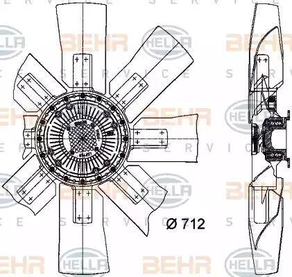 BEHR HELLA Service 8MV 376 727-371 - Вентилятор, охлаждение двигателя autodnr.net