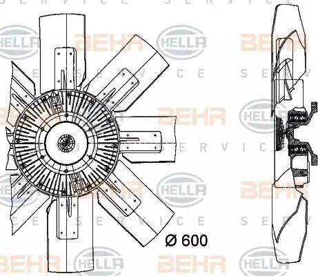 BEHR HELLA Service 8MV 376 728-011 - Вентилятор, охолодження двигуна autocars.com.ua