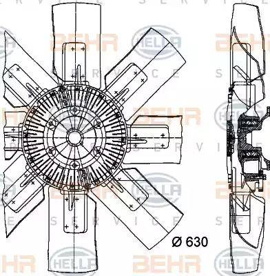 BEHR HELLA Service 8MV 376 728-031 - Вентилятор, охолодження двигуна autocars.com.ua