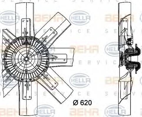 BEHR HELLA Service 8MV 376 728-291 - Вентилятор, охолодження двигуна autocars.com.ua