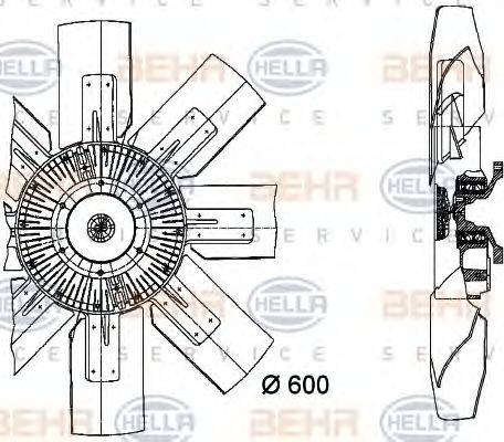 BEHR HELLA Service 8MV 376 728-511 - Вентилятор, охолодження двигуна autocars.com.ua