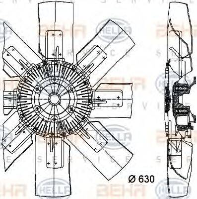 BEHR HELLA Service 8MV 376 728-531 - Вентилятор, охолодження двигуна autocars.com.ua