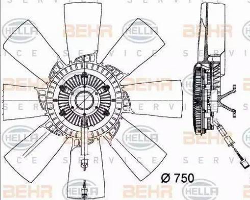 BEHR HELLA Service 8MV 376 730-721 - Вентилятор, охолодження двигуна autocars.com.ua