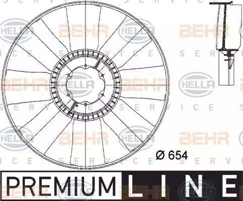 BEHR HELLA Service 8MV 376 733-101 - Крыльчатка вентилятора, охлаждение двигателя autodnr.net