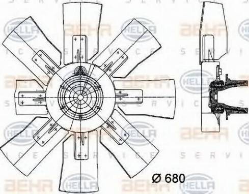 BEHR HELLA Service 8MV 376 734-571 - Вентилятор, охлаждение двигателя autodnr.net