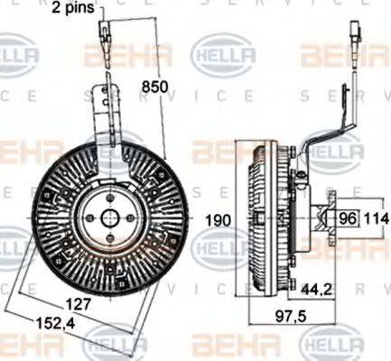 BEHR HELLA Service 8MV 376 758-491 - Зчеплення, вентилятор радіатора autocars.com.ua