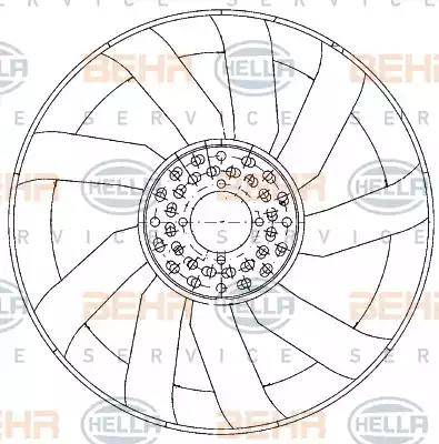 BEHR HELLA Service 8MV 376 906-591 - Крильчатка вентилятора, охолодження двигуна autocars.com.ua