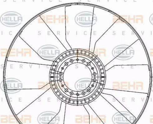 BEHR HELLA Service 8MV 376 906-611 - Крыльчатка вентилятора, охлаждение двигателя autodnr.net