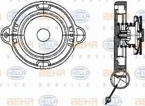 BEHR HELLA Service 8MY 376 742-001 - Кришка, радіатор autocars.com.ua