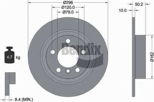 BENDIX Braking BDS1573 - Гальмівний диск autocars.com.ua