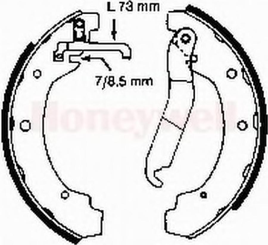 BENDIX 361415 B - Комплект тормозных колодок, барабанные autodnr.net