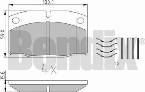 BENDIX 510016 - Гальмівні колодки, дискові гальма autocars.com.ua