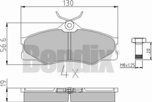 BENDIX 510020 - Гальмівні колодки, дискові гальма autocars.com.ua