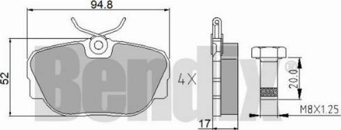 BENDIX 510034 - Гальмівні колодки, дискові гальма autocars.com.ua