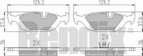 BENDIX 510046 - Тормозные колодки, дисковые, комплект autodnr.net