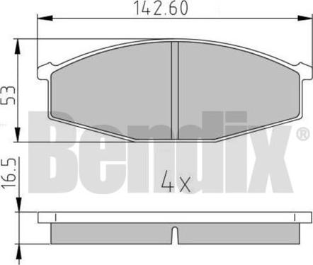 BENDIX 510055 - Тормозные колодки, дисковые, комплект avtokuzovplus.com.ua