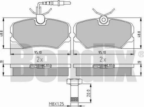 BENDIX 510060 - Тормозные колодки, дисковые, комплект avtokuzovplus.com.ua