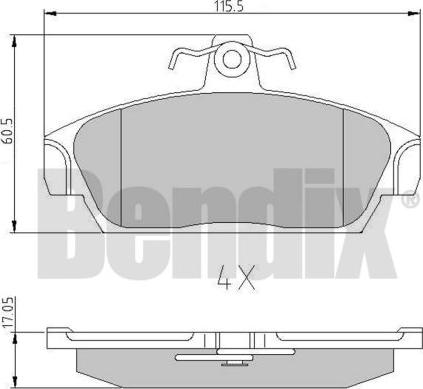 BENDIX 510085 - Гальмівні колодки, дискові гальма autocars.com.ua