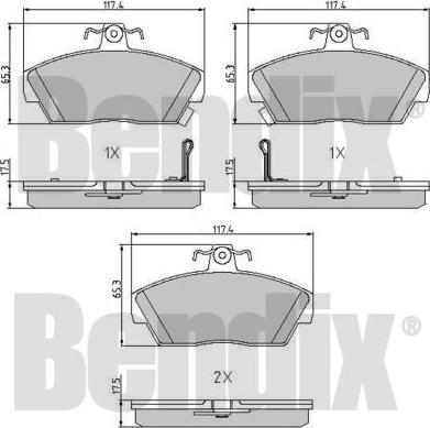 BENDIX 510086 - Гальмівні колодки, дискові гальма autocars.com.ua