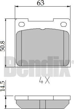 BENDIX 510097 - Гальмівні колодки, дискові гальма autocars.com.ua