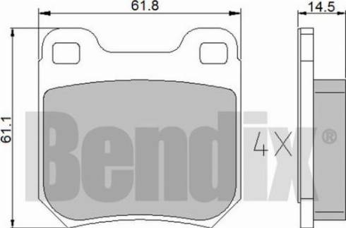 BENDIX 510114 - Тормозные колодки, дисковые, комплект autodnr.net