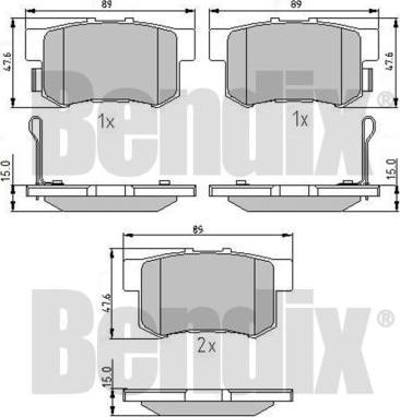 BENDIX 510132 - Тормозные колодки, дисковые, комплект avtokuzovplus.com.ua