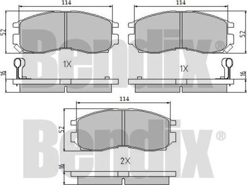 BENDIX 510141 - Гальмівні колодки, дискові гальма autocars.com.ua