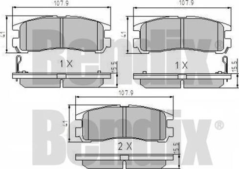 BENDIX 510142 - Гальмівні колодки, дискові гальма autocars.com.ua