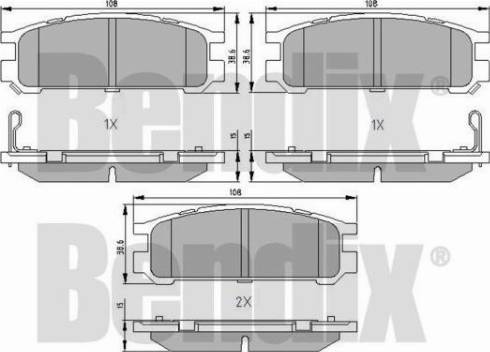 BENDIX 510144 - Тормозные колодки, дисковые, комплект avtokuzovplus.com.ua