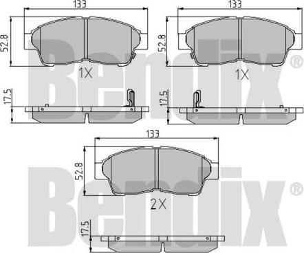 BENDIX 510145 - Гальмівні колодки, дискові гальма autocars.com.ua