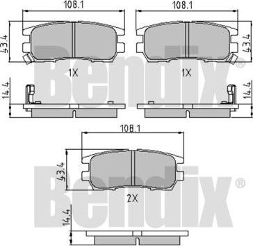 BENDIX 510147 - Гальмівні колодки, дискові гальма autocars.com.ua