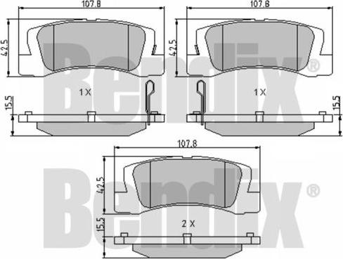 BENDIX 510176 - Гальмівні колодки, дискові гальма autocars.com.ua