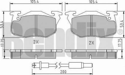 BENDIX 510187 - Тормозные колодки, дисковые, комплект autodnr.net